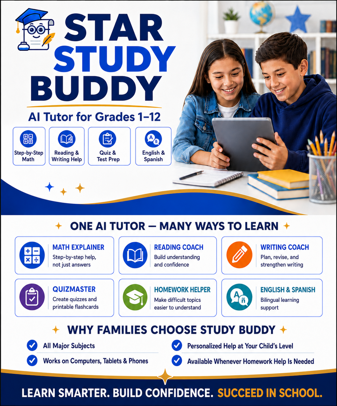 Star Study Buddy - Interactive AI Tutor for Grades 1-12